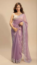 Royal Lilac Organza Saree